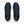 Pair of navy blue running shoes with white soles on a white background