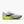 Brooks Ghost Run 14 running shoe in white, featuring a light blue gradient mesh upper, a black side logo stripe with yellow 'BROOKS' text, and a bright yellow-green Ghost Air midsole.