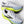Brooks Ghost Run 14 running shoe in white, featuring a light blue gradient mesh upper, a black side logo stripe with yellow 'BROOKS' text, and a bright yellow-green Ghost Air midsole.