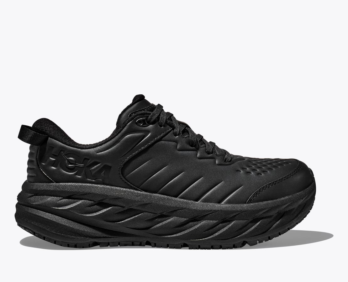 All the great features of the Bondi 7 are now available in a Bondi specifically designed for the workplace and walking.&nbsp; The Men's Hoka Bondi SR features a water-resistant leather upper along with a slip-resistant outsole.