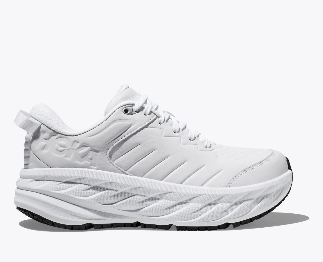 The all white slip resistant upper is different than the tech version of the Bondi 8
