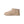 Ankle length beige slipper boot on a white background