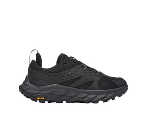 Lateral view of the Men's Anacapa Breeze Low trail shoe by HOKA in the color All Black