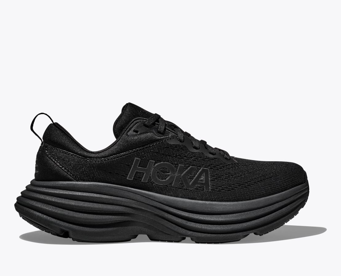 All black Women's Bondi 8 is all black everywhere, including the laces and outsole