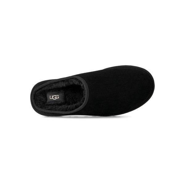 Black slip on slipper on a white background
