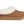 Sherling and tan slipper on a white background