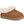 Sherling and tan slipper on a white background