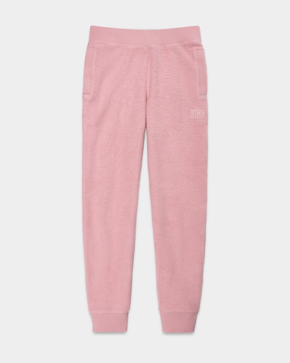 Front view of womens fleece joggers