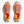 Pair of orange trail running shoes with visible Hoka branding on a white background