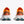 Orange and brown running shoes with blue soles on a white background
