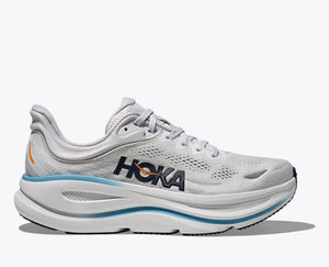 White running shoe with Hoka branding on a white background