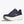 Navy running shoe with white sole on a light gray background