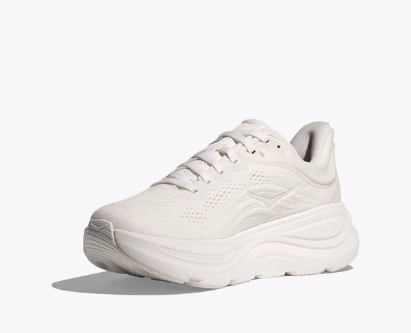 White athletic shoe on a light gray background