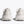 The heel area of these white Bondi 9 sneakers shown from the back on a white background