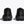 Black athletic shoes shown from the back on a white background