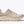 Oatmeal tonal colored Hoka running shoe with Hoka branding on a white background