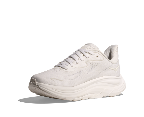 White running shoe on a white background.