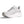 Grey and white running shoe on a white background