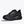 The medial side of a black athletic shoe on a white background