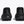 Black athletic shoes shown from the back on a white background