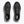 A pair of mens hoka running shes with a black upper and a white midsole with the brand name appearing on the heel portion of the sock liner.