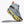 Hoka running shoe with a gray and orange design on a white background