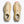 A top down look at a pair of Women's Speedgoat 7 trail shoes that have a butter colored upper.