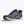 Gray running shoe with orange accents on a white background