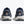 Pair of navy and gray sneakers on a white background
