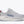 Gray Hoka women's running shoe with 'Hoka' branding on a white background