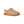Tan slip-on shoe on a white background
