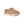 Tan slipper with red interior on a white background