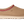 Tan slipper with red trim on a green background