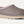 Grey, pink, and tan slipper on a white background