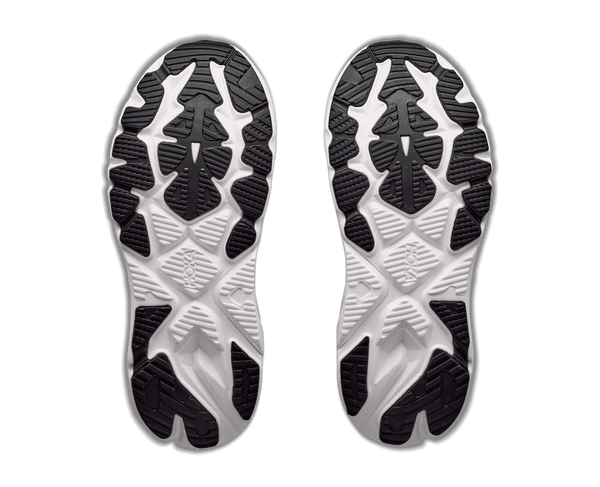 Black and white running shoe on a white background
