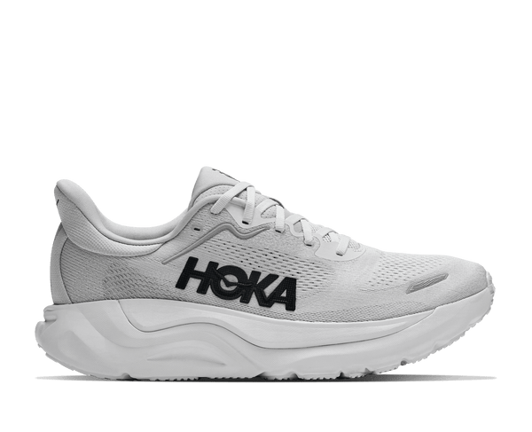 All grey running shoe on a white background