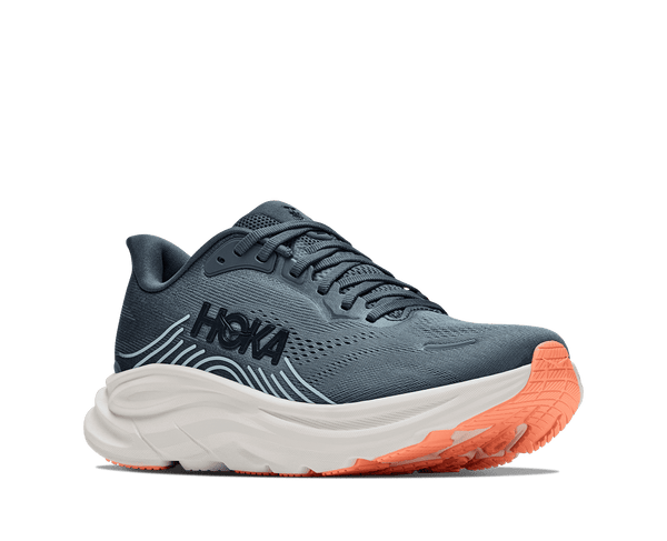 Running shoe with a white midsole and navy upper