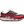 Burgundy and white trail running shoe on a white background