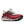 Burgundy and white trail running shoe on a white background