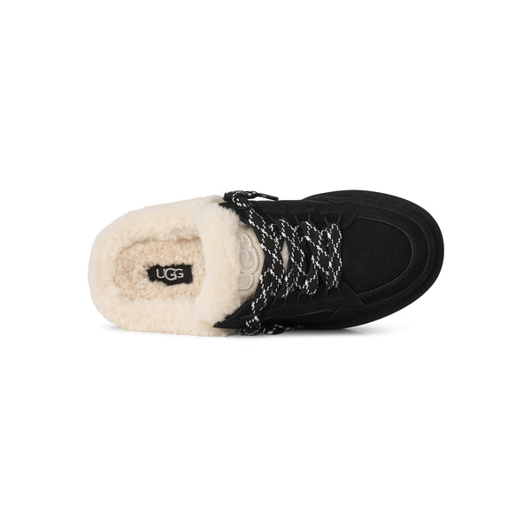 Black slip on sneaker with sherpa lining