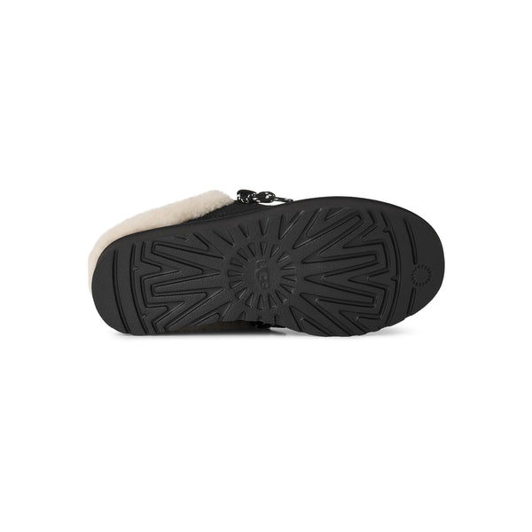 Black slip on sneaker with sherpa lining