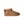 Tan ankle length slipper boot with a bow on the back