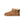 Tan ankle length slipper boot with a bow on the back