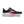 Black running shoe with pink and white accents on a white background