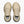 Pair of beige sneakers with visible branding on a white background