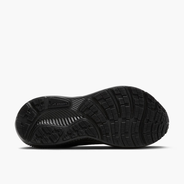 Black athletic shoe sole on a white background