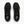 Black running shoes with white soles on a white background