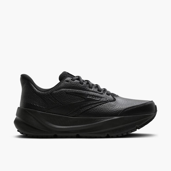 All black slip resistant shoe from Brooks for women.