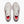 White running shoes with red sole on a white background