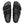 The buckles on the straps of this sandal are black and the sole of the shoe has Birkenstock printed vertically. 